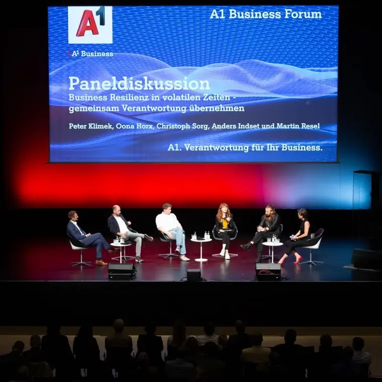 Panel discussion at the A1 Business Forum 2022 with Christoph Sorg